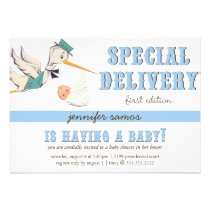 Special Delivery - Vintage Stork invitations