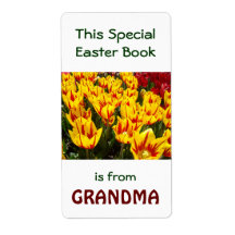 Special Easter Book from Grandma Tulip Flowers Labels
