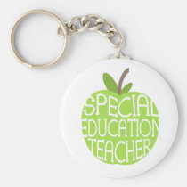 Special Education Teacher Green Apple Keychain keychains