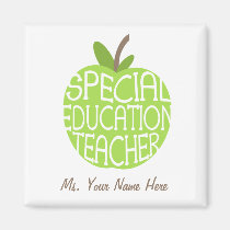 Special Education Teacher Green Apple Magnet magnets