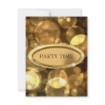 Special Event Elegant Black & Gold Bubbles invitations