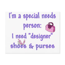 Special Needs - Designer Shoes & Purses Postcard