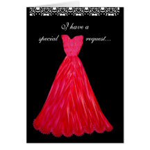 SPECIAL REQUEST - Wedding Invitation RED Gowns Card