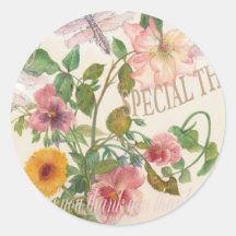 special thanks round stickers