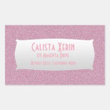 Speckled Pink Rectangular Stickers