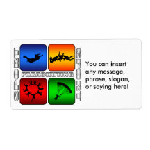 Spectacular Parachuting Personalised Shipping Label