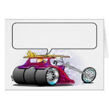 Speech Bubble Chopper Trike Surfer Cartoon Card