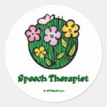 Speech Therapist Blooms Round Stickers