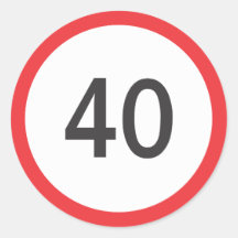 Speed limit forty round stickers