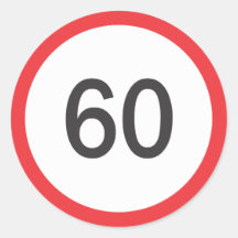 Speed limit sixty round sticker