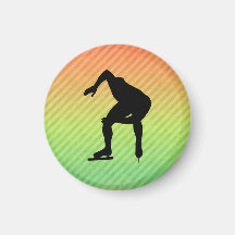 Speed Skater Fridge Magnet