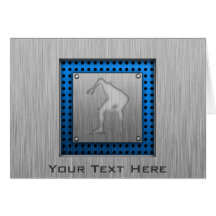 Speed Skater; Metal-look Greeting Cards