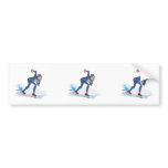 speed skater skating graphic bumper sticker