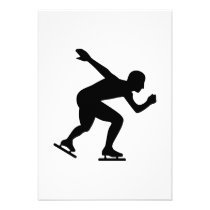 Speed skating skater invitations