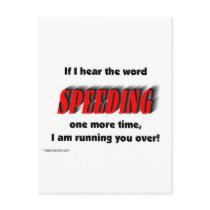 speeding post card