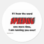 speeding round stickers