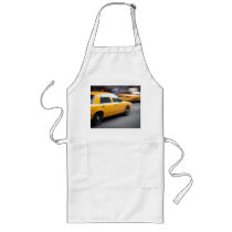 Speeding Yellow NY City Taxi Cab with Motion Blur Aprons