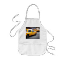 Speeding Yellow NY City Taxi Cab with Motion Blur Aprons