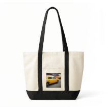 Speeding Yellow NY City Taxi Cab with Motion Blur Canvas Bag