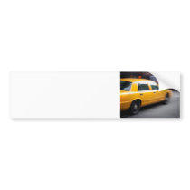 Speeding Yellow NY City Taxi Cab with Motion Blur Bumper Stickers