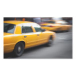 Speeding Yellow NY City Taxi Cab with Motion Blur stickers