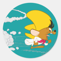 Speedy Gonzales Running in Colour Round Sticker