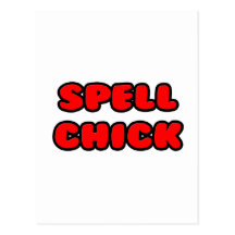 Spell Chick Red Postcard