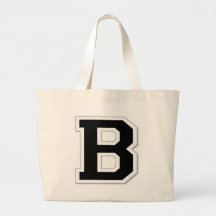 Spell it Out Initial Letter B in Black Tote Bag