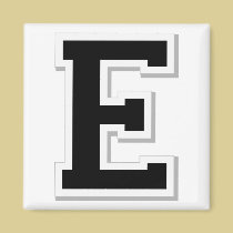 Spell it Out Initial Letter E in Black Magnet magnets