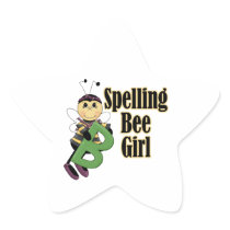 spelling bee girl bumble bee cartoon stickers
