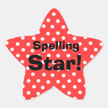 Spelling Star customizable subject stickers