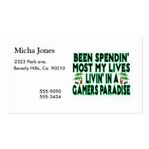 Spending Lives In Gamers Paradise Business Card