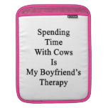 Spending Time With Cows Is My Boyfriend's Therapy Sleeves For iPads
