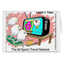 Sperm Travel Network Funny Cards Tees & Gifts