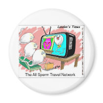 Sperm Travel Network Funny Cards Tees & Gifts Magnets