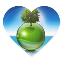 Sphere tree -  ecology concept heart stickers