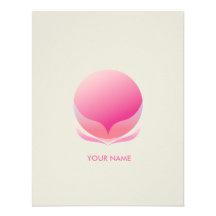 SPHERICAL FLOWER COMPLIMENT CARD PINK PERSONALIZED INVITATION