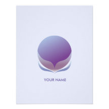SPHERICAL FLOWER COMPLIMENT CARD PURPLE CUSTOM ANNOUNCEMENT
