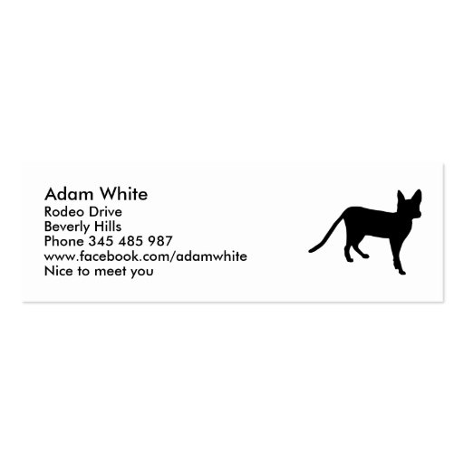 Sphinx cat business card template