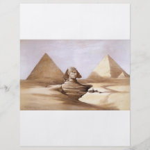 Sphinx in front of the pyramids flyer design