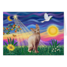 Sphynx Cat 1 - Twilight Greeting Card