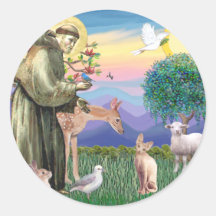 Sphynx Cat - St Francis Round Stickers