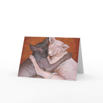 Sphynx Sphinx Cat Cats Nap Time Greeting Card