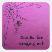Spider and Web, Purple Grunge Stickers