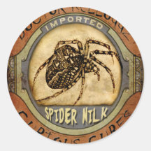Spider Milk Round Stickers