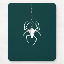 Spider on Strand (White) Mousepad