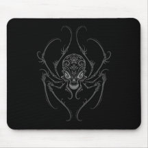 Spider Sugar Skull (black) Mousepads