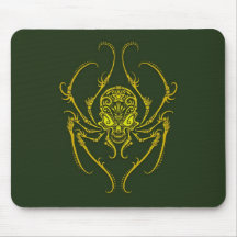 Spider Sugar Skull (green) Mouse Pad