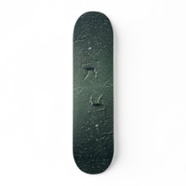 Spider web pattern of cracked paint texture skate board