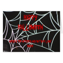 SPIDER WEB< WITCH AND BAT Card